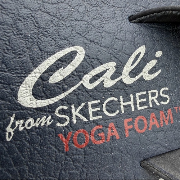 Skechers Cali Yoga Vinyasa Wild Daises Wedge Thong Sandals Rhinestone Navy Sz 9 - Picture 7 of 7